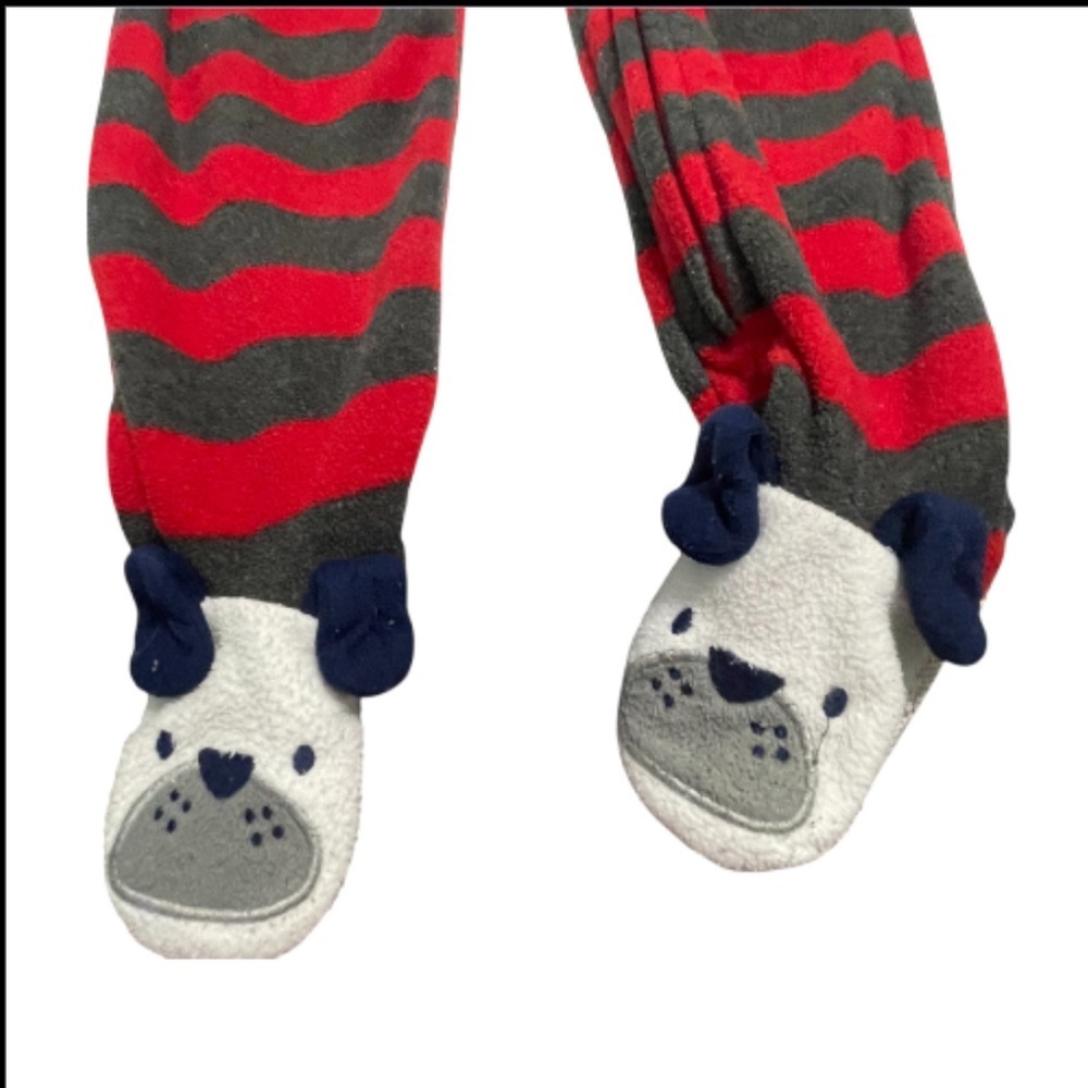 Kids Headquarters  Set of 2 Striped Red and Gray Kids One Piece Pajamas - Picture 2 of 8